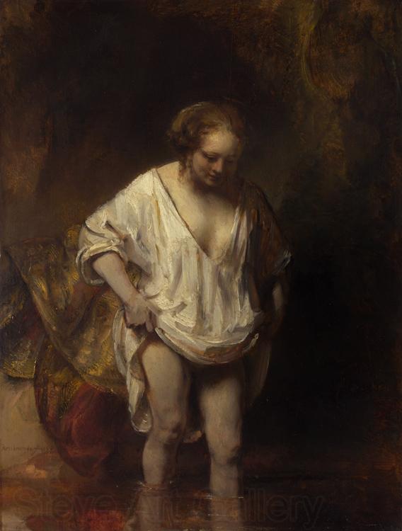 REMBRANDT Harmenszoon van Rijn A Woman Bathing (mk33)